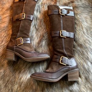 Donald J. Pliner Dax Brown Suede and Leather Boots